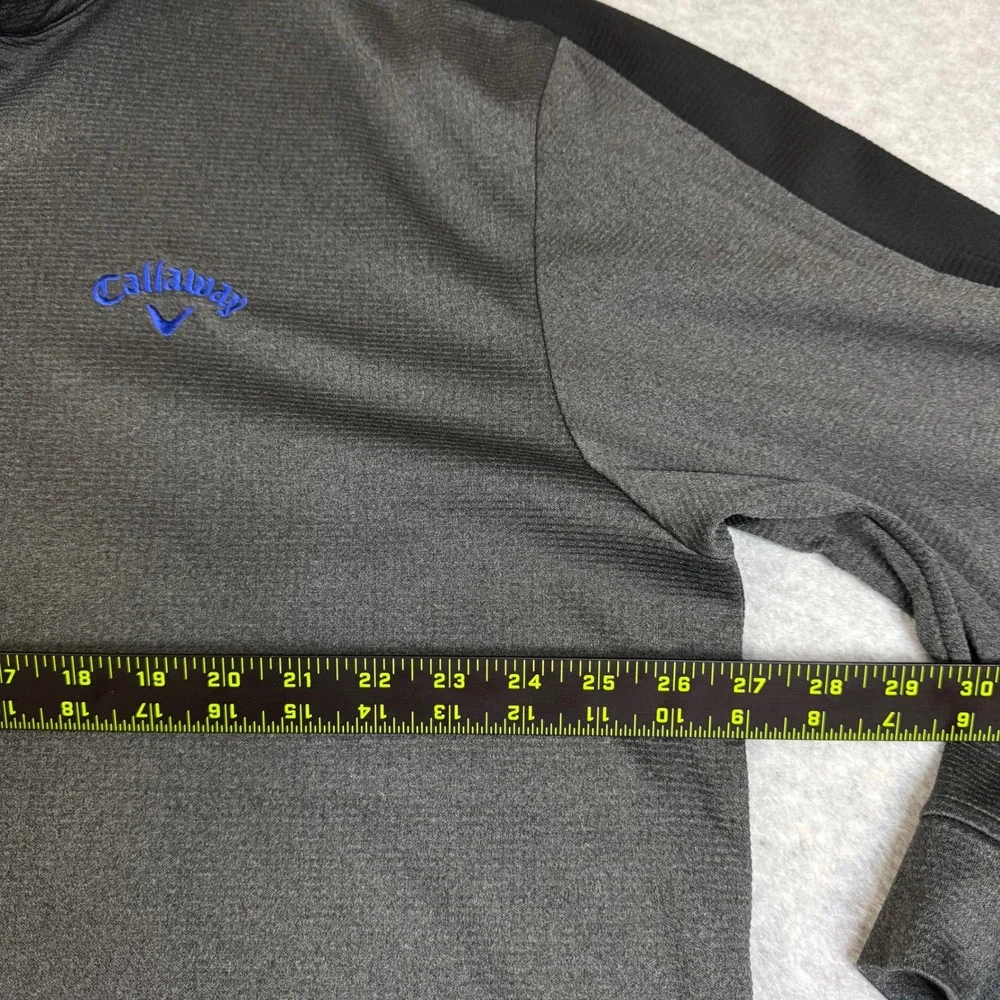 Callaway Weather‎ Series Mens 2XLT Gray 1/4 Zip Golf Pullover Waffle Knit Jacket